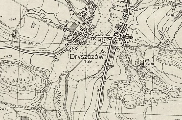 Детальна карта Дрищева (1939 рік)
