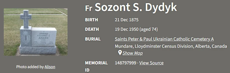 Созонт Дидик. Місце спочинку Созонт Дидик. Місце спочинку